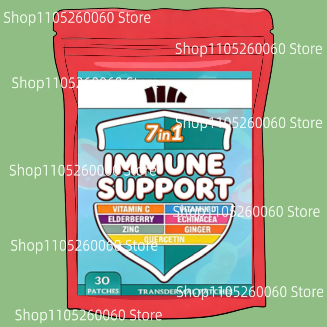 7 In 1 Immune Support Transdermal Patches Powerful Blend Of Elderberry, Vitamin C, Zinc, Immune Booste 30 Patches