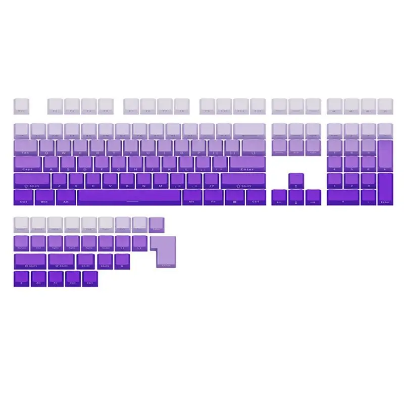 A86P-136 Keys OEM-Profile PBT Keycaps Gradient Translucent Side Engraved Key Caps For Gaming Mechanical Keyboard