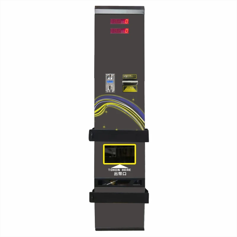 The Coin Token Exchange Machine Is Made Custom Stainless Steel Equipped Bill Receiver Supports English Universal Plug 110/220V