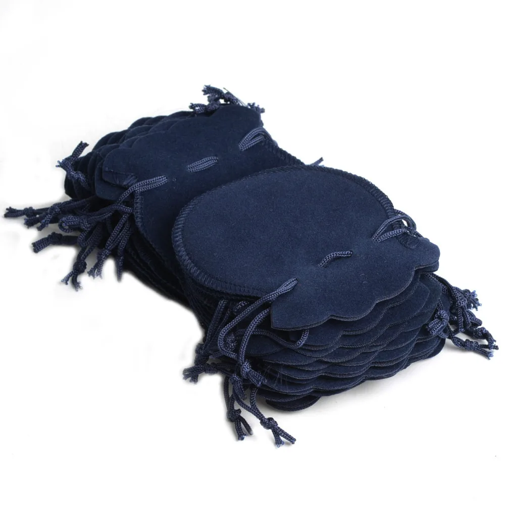 Drawstring Dark Blue Velvet Pouches, Birthday, Wedding Party Kid Favor Gift Bags, Sachet Packaging,Present Sweets Pouches 100Pcs