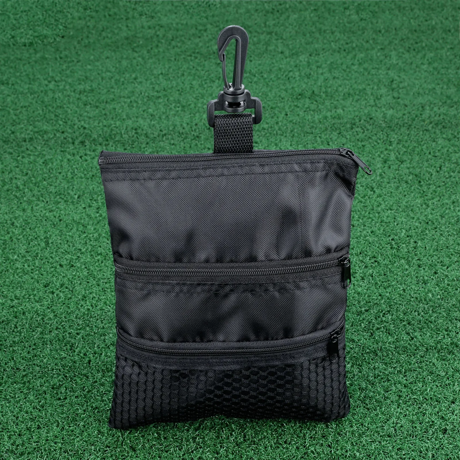 Canvas 1 Pc Mesh Mini Golf Ball Bag Pouch Golf Tees Holder Multi-Pocket Zipper Handbag Bag Storage Case Training Practice Tool