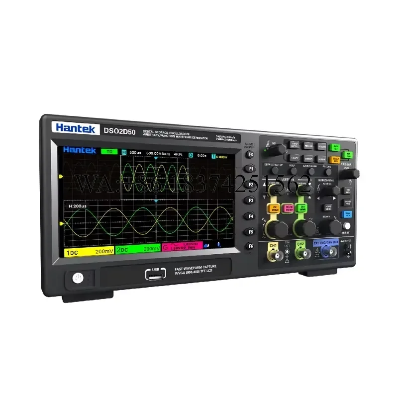 Wmwmnu for 2D50 Digital Oscilloscope 2 Channels USB 500Mhz Portable Tester Meter for Electronics Repair And Analysis
