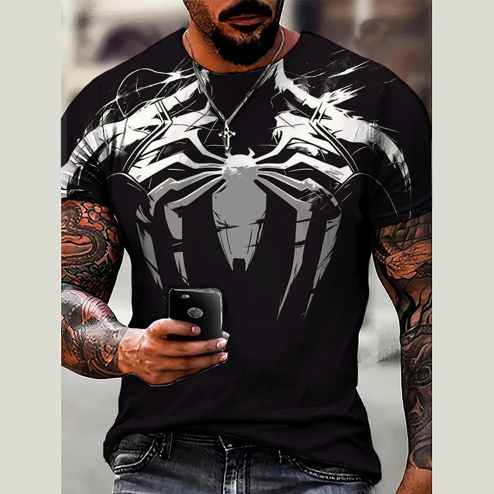 

Disney Men's Summer Short Sleeved T-shirt 3D Marvel Superhero Venom Tom Hardy Printed Dazzling Boys' T-shirt Party T-shirt Top