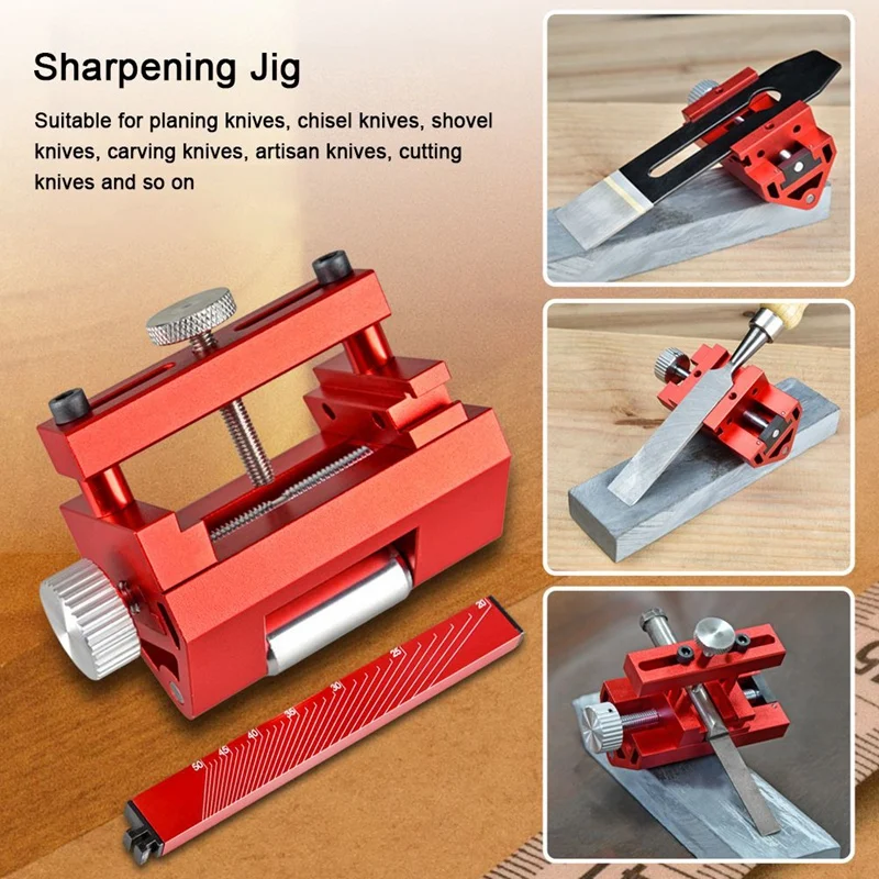 Knife Sharpener Woodworking Fixed-Angle Sharpener Grinding Machine + Chisel Black