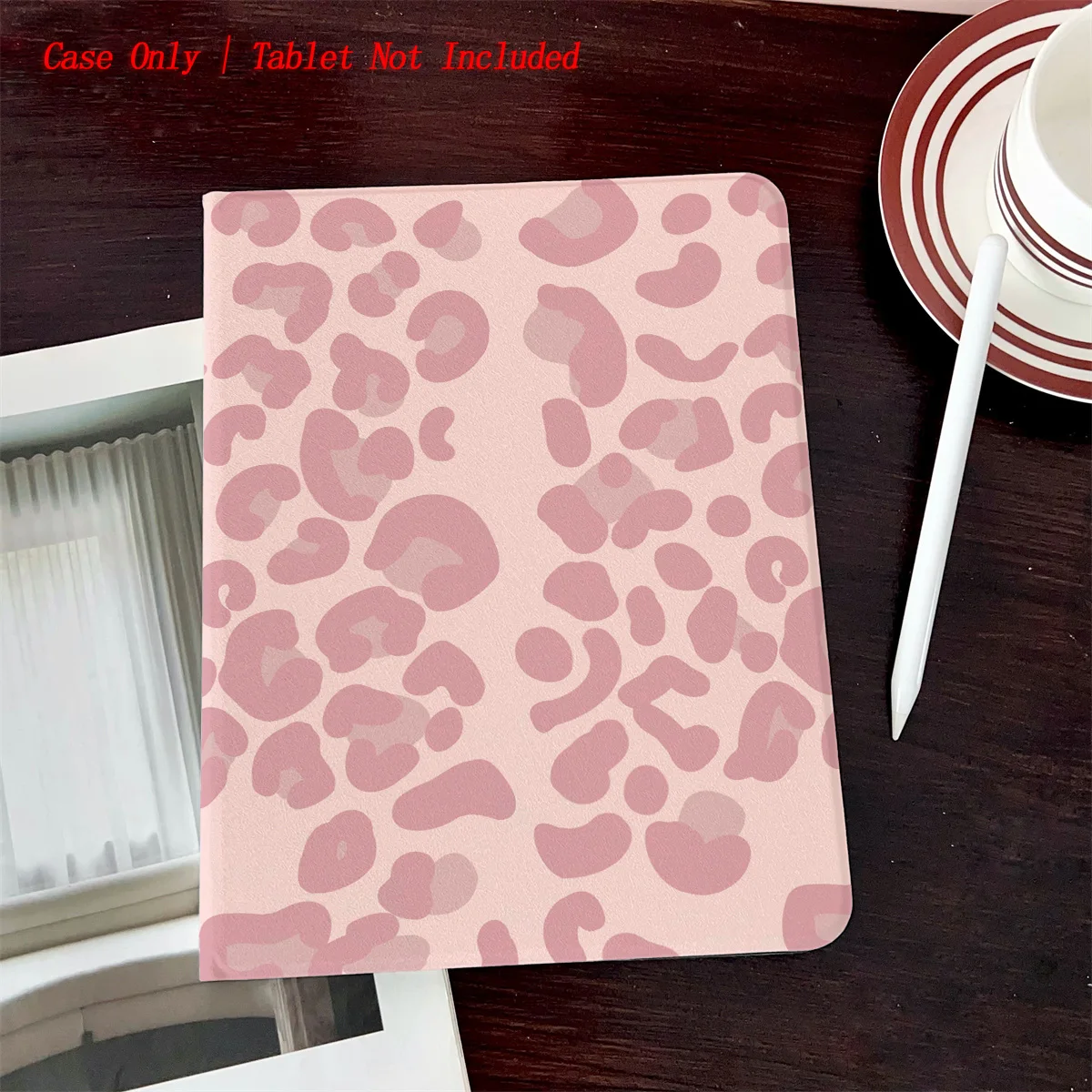 

Shockproof Book-Style iPad Cover with Pen Slot & Cute Pink Leopard Print for Multiple Apple Models, Durable Anti-Impact