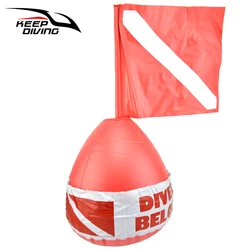 2026 New - Red Color Scuba Dive Buoy Surface Marker Inflatable Dive Flag Sign Signal Floating Saft Sign Diver Below