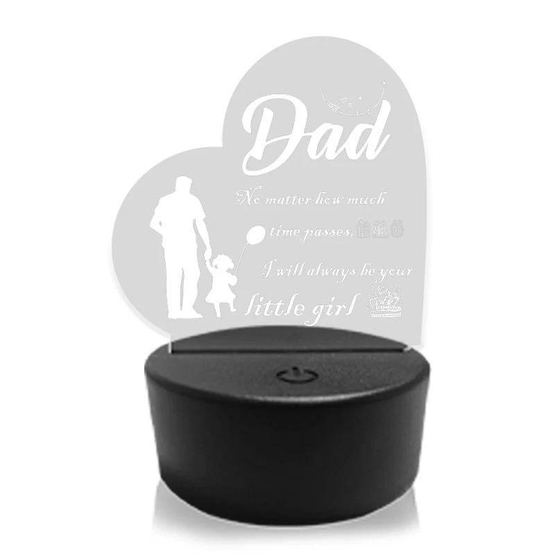 Personalized USB Low Power Lamps For Dad From Kids 3d Night Light LED Acrylic LED Night Light For Domestic Decoration