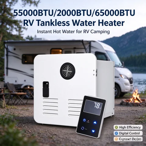 RV Tankless Water Heater 55000BTU/2000BTU/65000BTU Water Heater Shower Propane Instant Water Heater for Household Hotel Camping Use