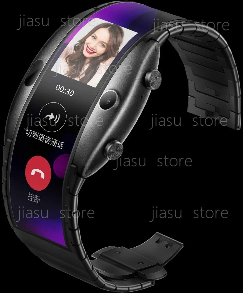

Nubia ALPHA Watch phone 4.01" foldable flexible display Sports Real-time message reminder calling Mid-air gestures 90 New