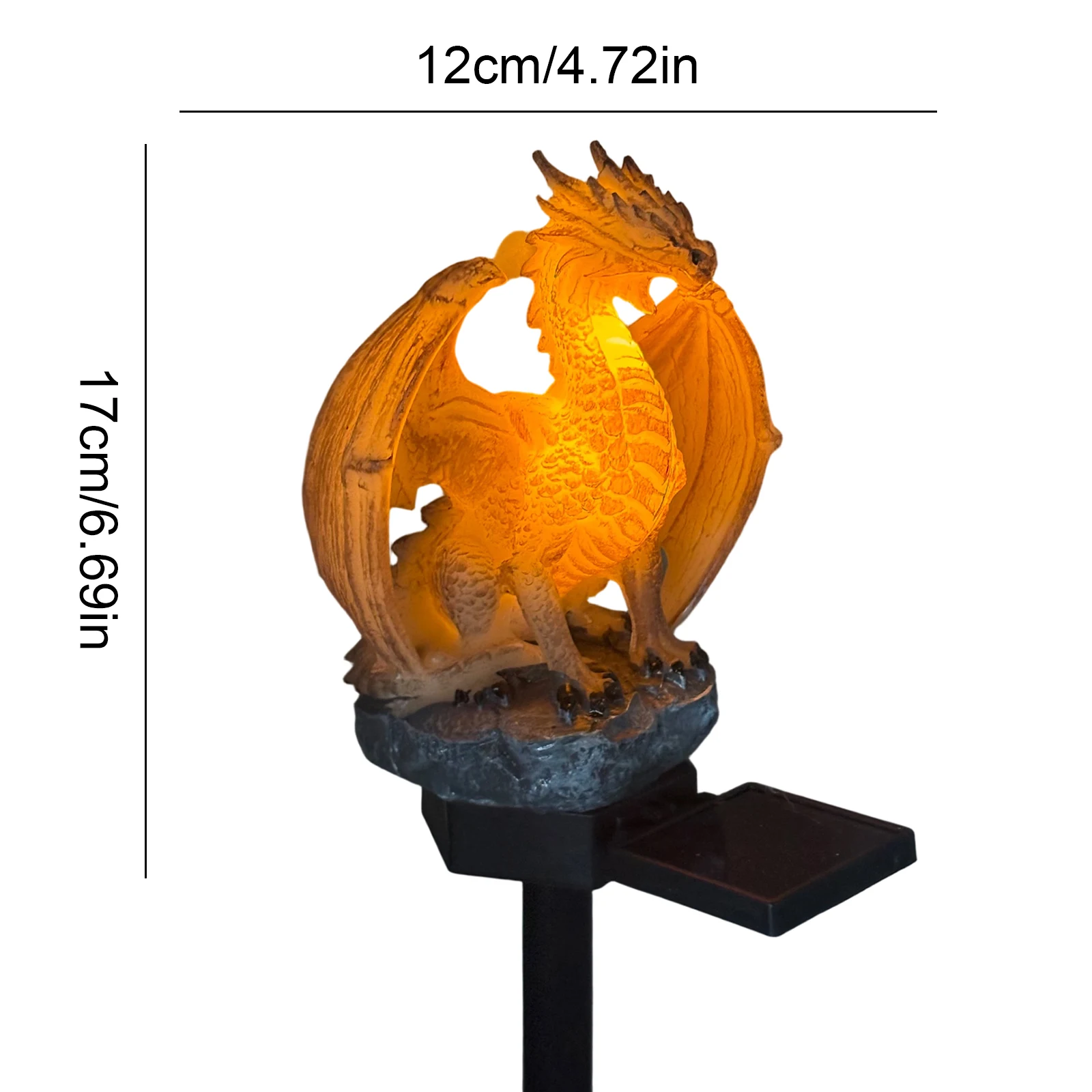 Dragon Solar Garden Light Energy-Efficient Dragon Figurine Lamp LED Outdoor Dragon Statue Lamp for Yard Lawn Porch Balcony Decor view 6