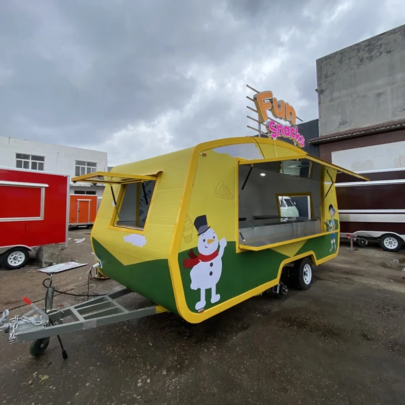 Mobile Street Food Van Concession Pizza Oven Food Trailer Fully Equipped