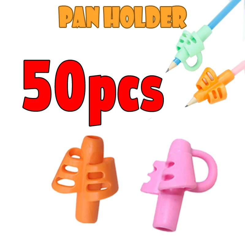 Porte-stylo à deux doigts pour enfants, pratique de l'écriture et de l'apprentissage, stylo de maintien assisté, posture, orthèse en silicone pour étudiants, 50 pièces