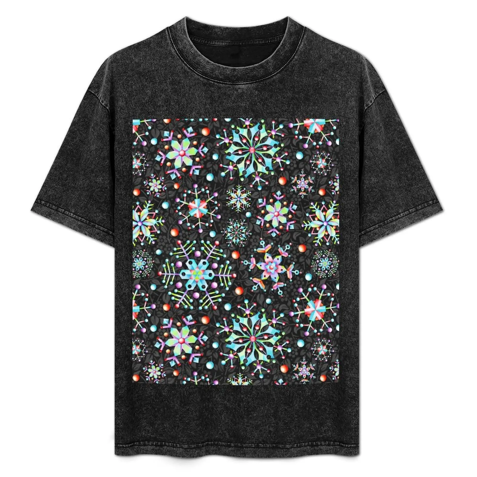 Snowflake Kaleidoscope T-Shirt gifts for boyfriend aesthetic clothes black t-shirts for men