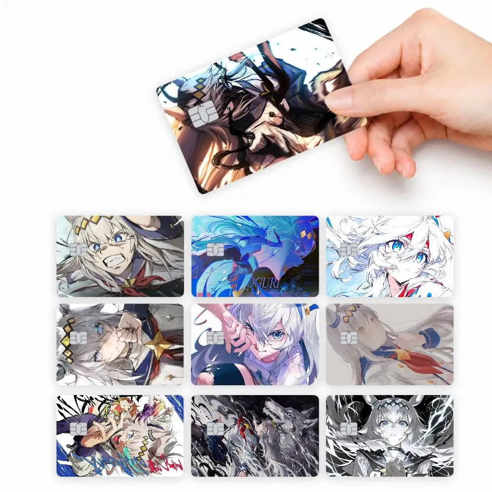 Anime U-Umamusume Oguri Cap 4pcs Credit Card Skin Stickers Suitable for Bank Debit Subway Bus Transit Pass Decorative Cover