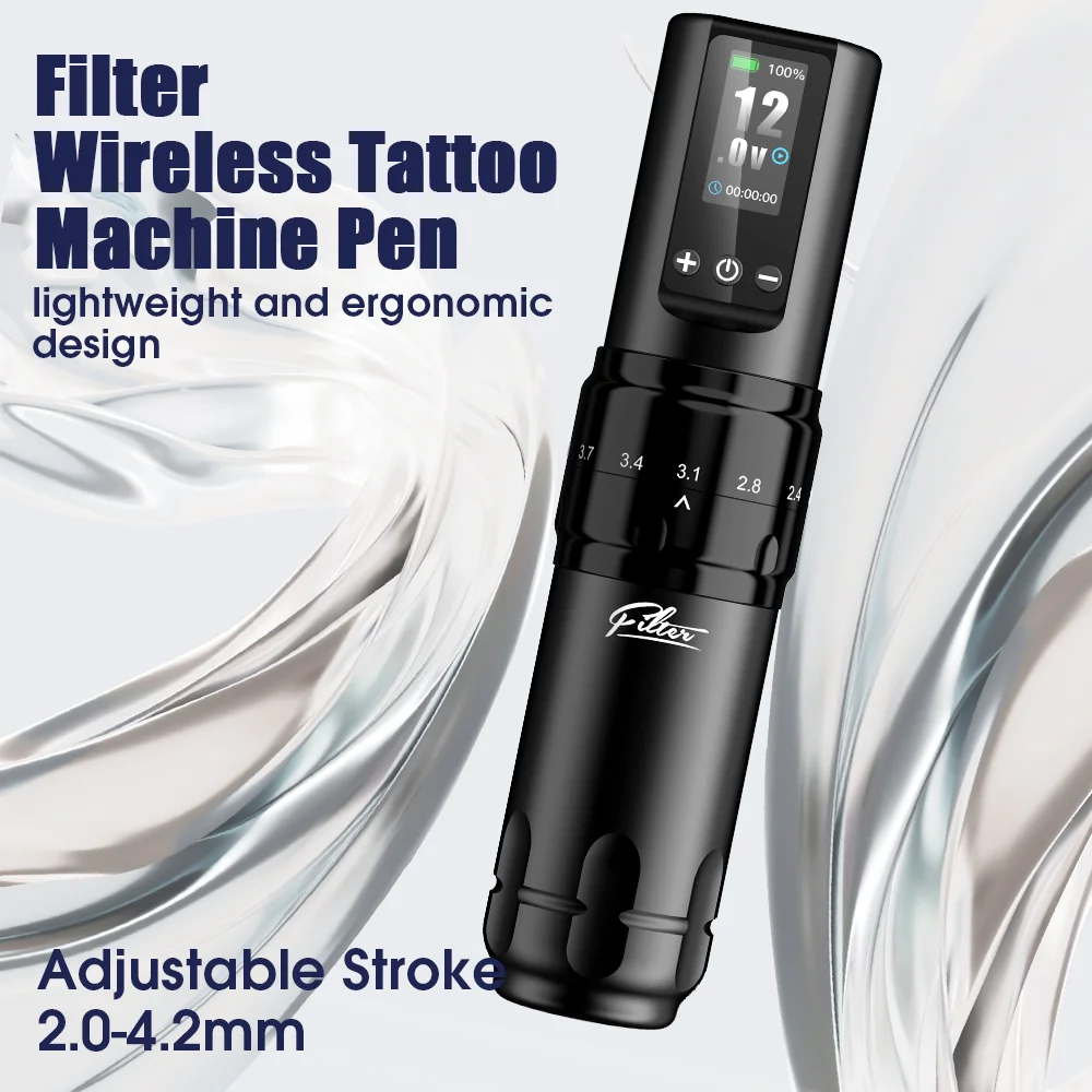 Filter X30 Wireless Battery Tattoo Pen  LED Digital Display Endurance Battery Power 1600mAh Cartridge Needle Supplies