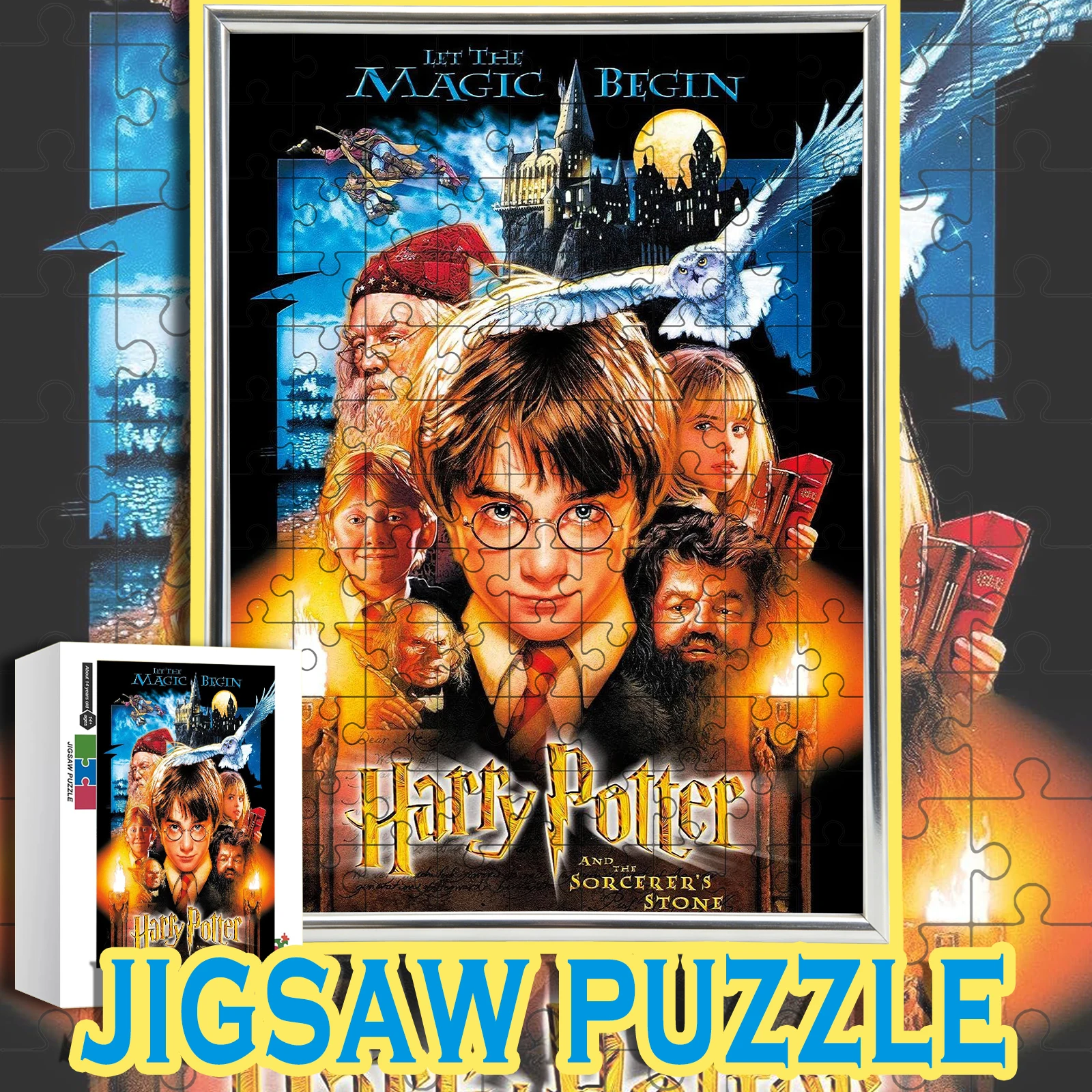 Rompecabezas de Madera con Diseño del Póster Clásico de la Película Harry Potter y la Piedra Filosofal - Artículo Coleccionable Icónico de la Película de Fantasía para Fans