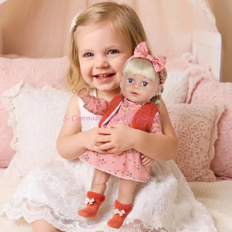 

85AE Fashionable 18Inch Doll Clothes For America Girl Doll Soft Polyester Doll Outfit with Dress Hairband Toy Doll Outfit