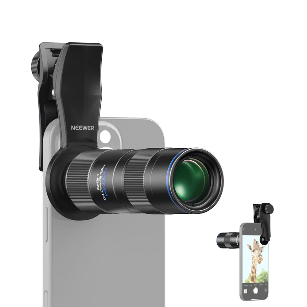 NEEWER LS-78 400mm Telephoto Lens with 70cm Minimal Focus Distance 17mm Threaded Clip Compatible with iPhone Samsung Smartphones
