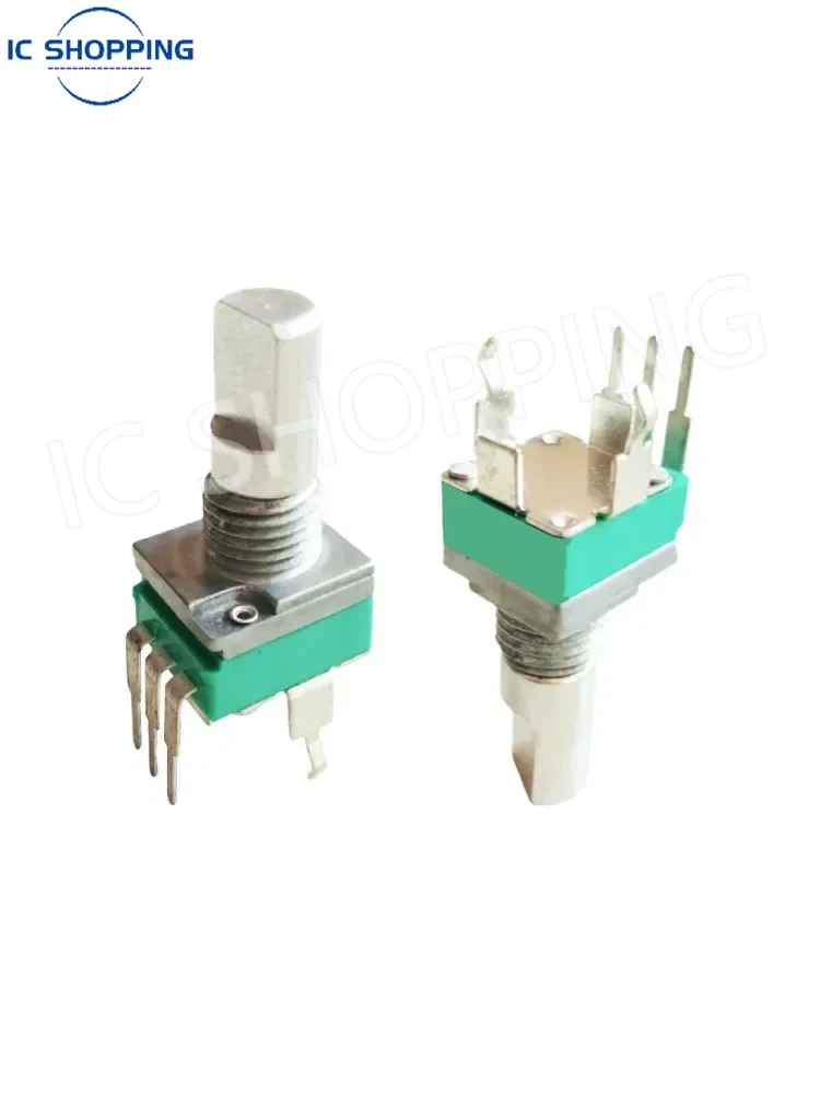 100PCS RK097 Logarithmic Precision Potentiometer Vertical Single Link Shank Length 15mm D-axis A10K A100K