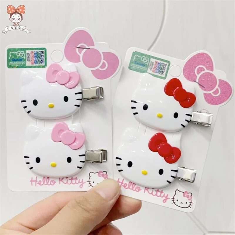 

Sanrio Hairpin Hello Kitty Bangs Clip Hair Accessories Kawaii Products Anime Figures Cute Cartoon Headdress Girls Gift