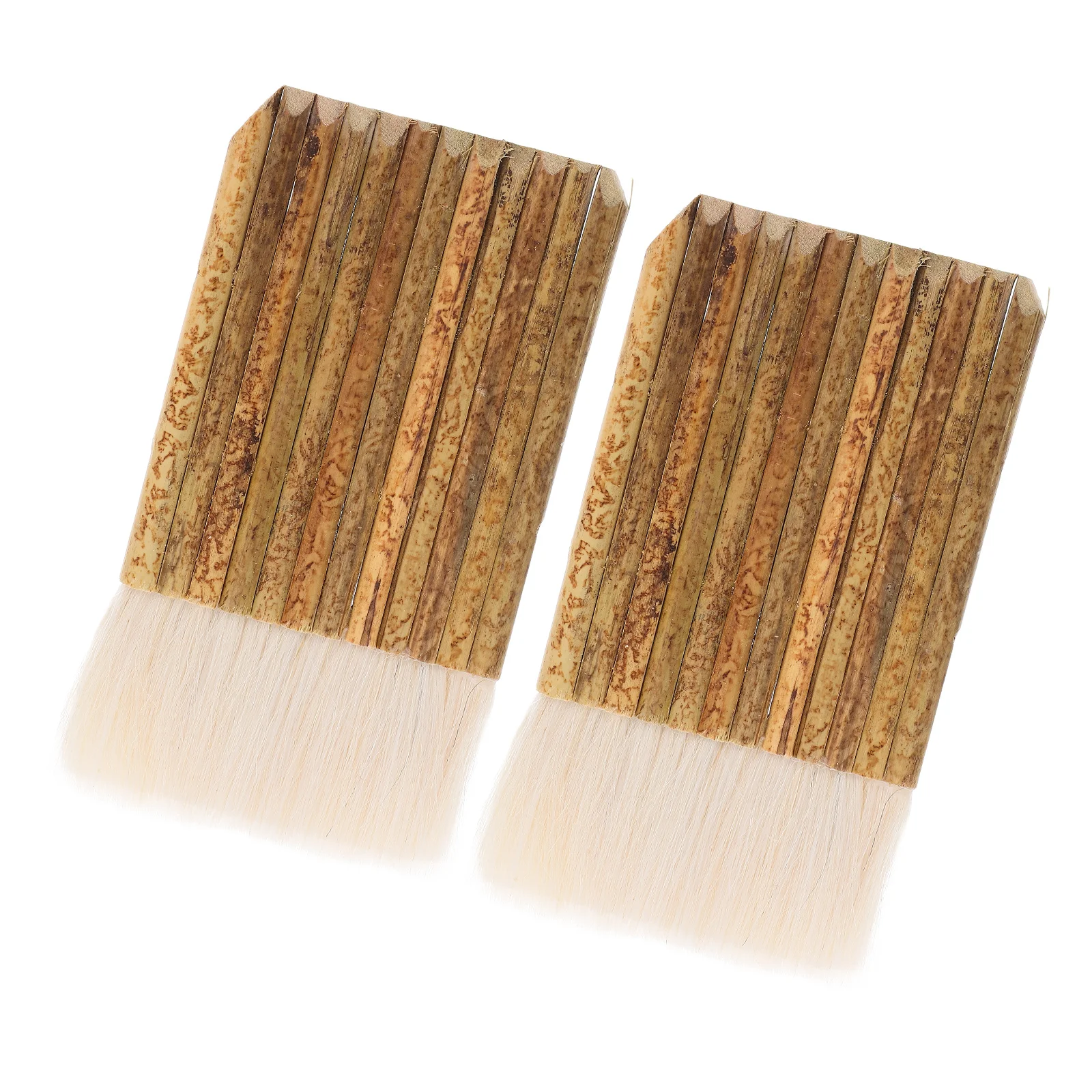 

2 Pcs Bamboo Tube Soft Bristle Brush Watercolor Brushes Wash Tool Gilding Pottery Drafting