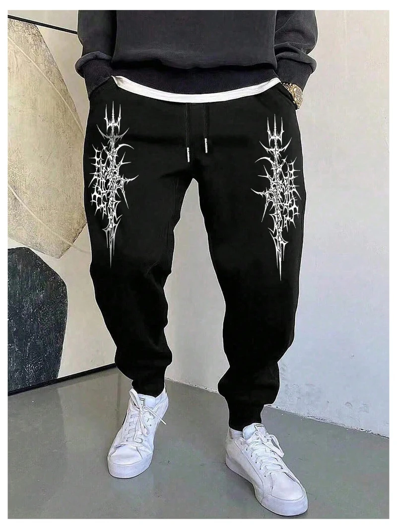 

Fitness Hip Hop Harajuku Y2K Men's Graphic Sweatpants Drawstring Casual Joggers Pants Baggy Straight Gym Running Workout Pants