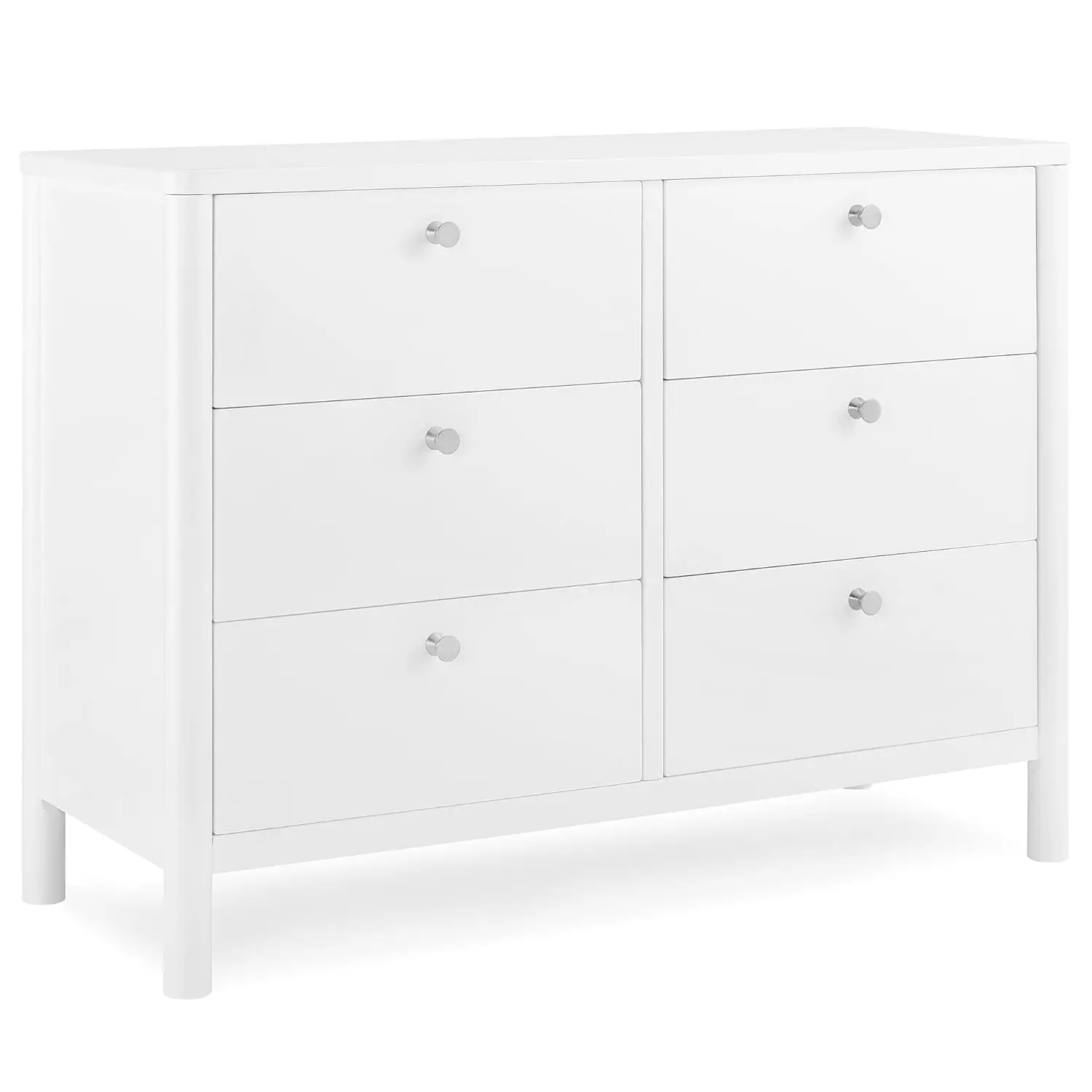 Delta Children Brooks 6 Drawer Dresser With Interlocking Drawers (Includes 3 Sets Of Knobs – Choose From Natural, Brushed