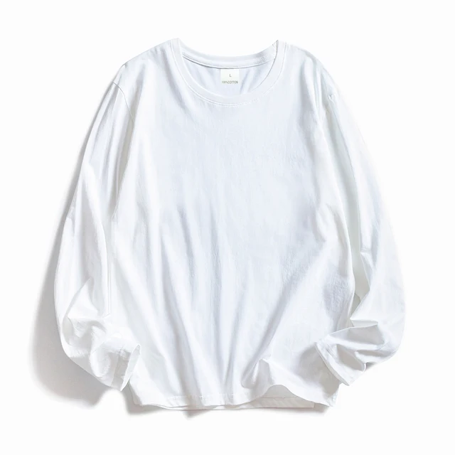 WAVLATII damskie O-neck z długim rękawem t-shirty Lady białe bawełniane bluzki damskie miękkie koszulki w stylu Casual damskie czarne T-shirt