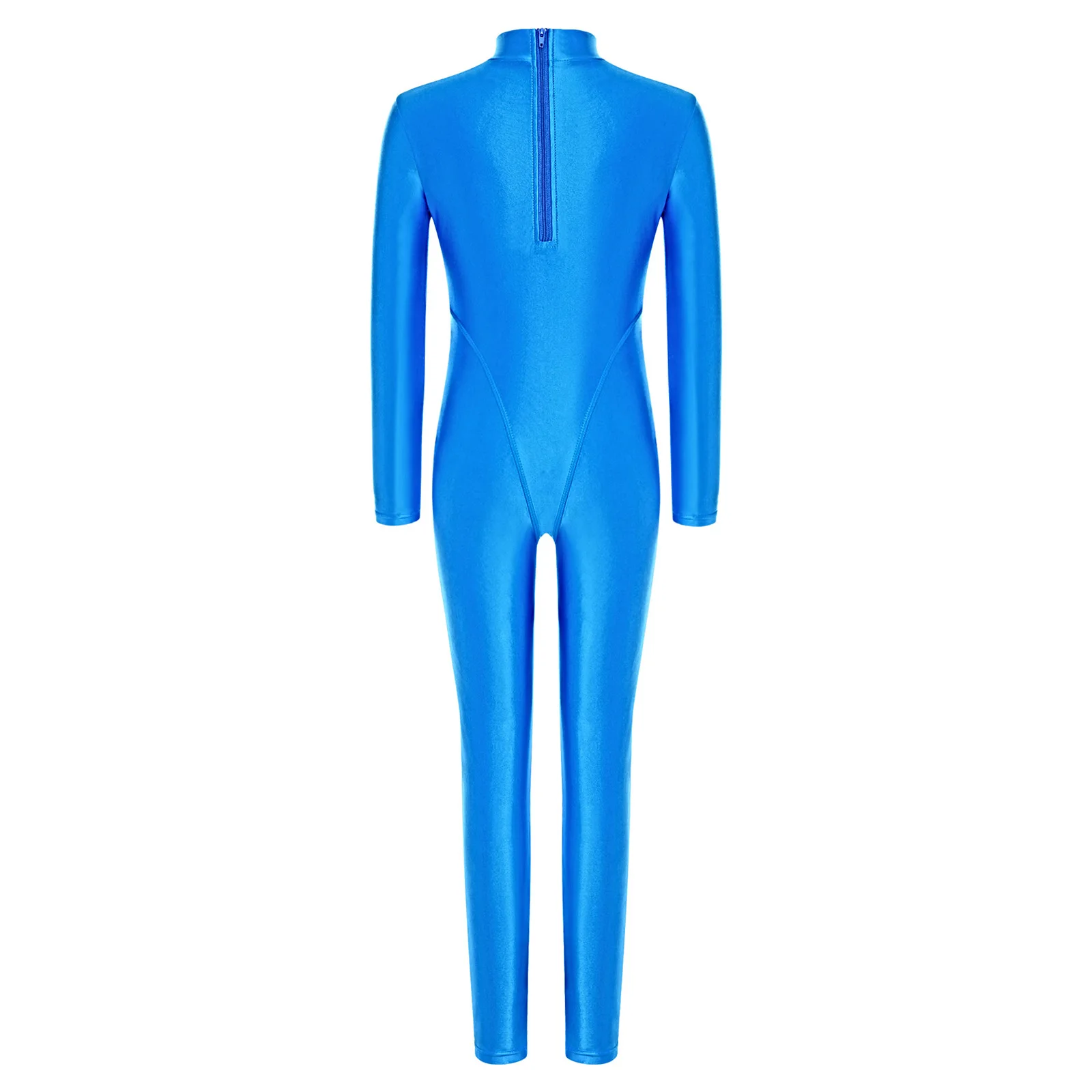 ชุดจั๊มสูทบัลเลต์ยิมนาสติกสำหรับเด็กผู้หญิง คอเต่า แขนยาว ซิปหลัง สำหรับฝึกซ้อมและแสดงการเต้นรำ ฟิกเกอร์สเก็ต