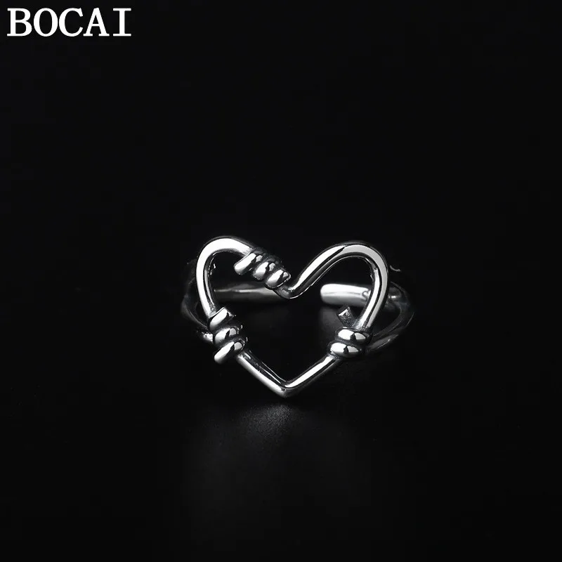 

Модное и персонализированное открытое кольцо BOCAI S925 из стерлингового серебра