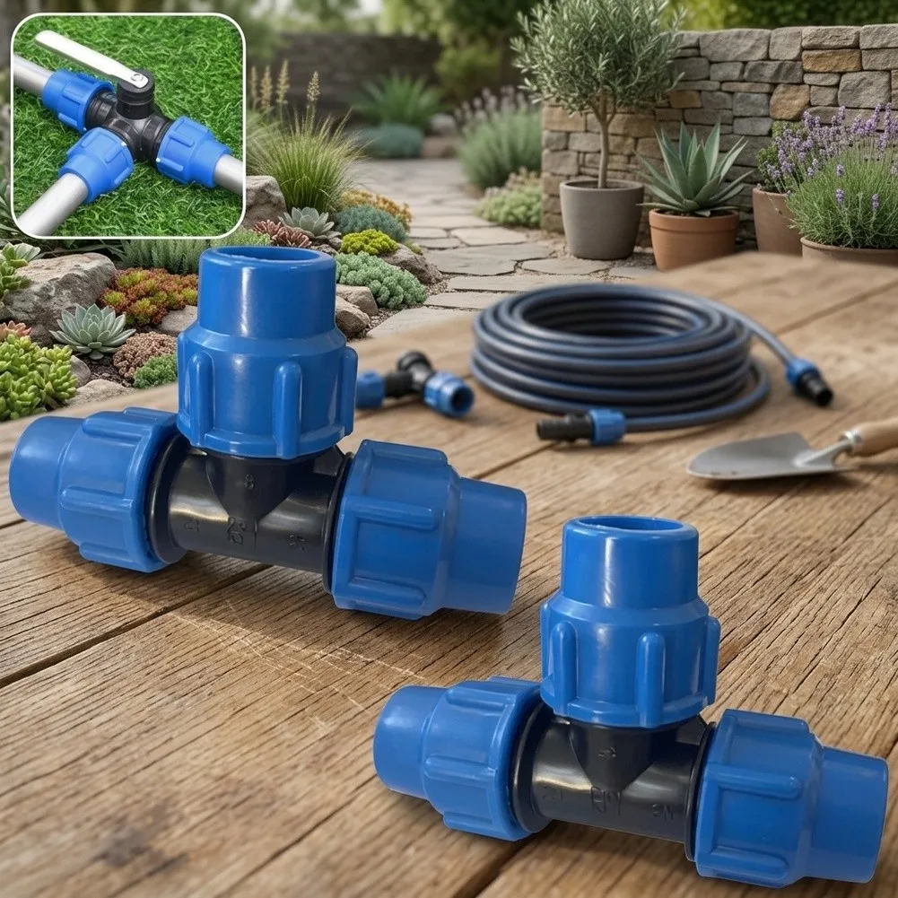 T-Piece PE Fitting for Irrigation 20mm 25mm 32mm Compatible with For PE80 and PE100 Pipes Polypropylene Water Line Adapter