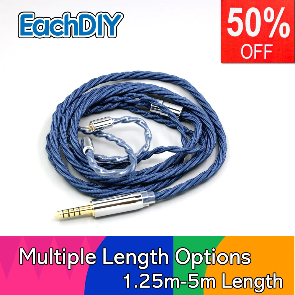 

99% Pure Silver OCC Graphene Sleeved Earphone Cable For 0.78mm IEM 2 pin Flat Step JH Audio JH16 Pro JH11 Pro 5 6 7 LN008615