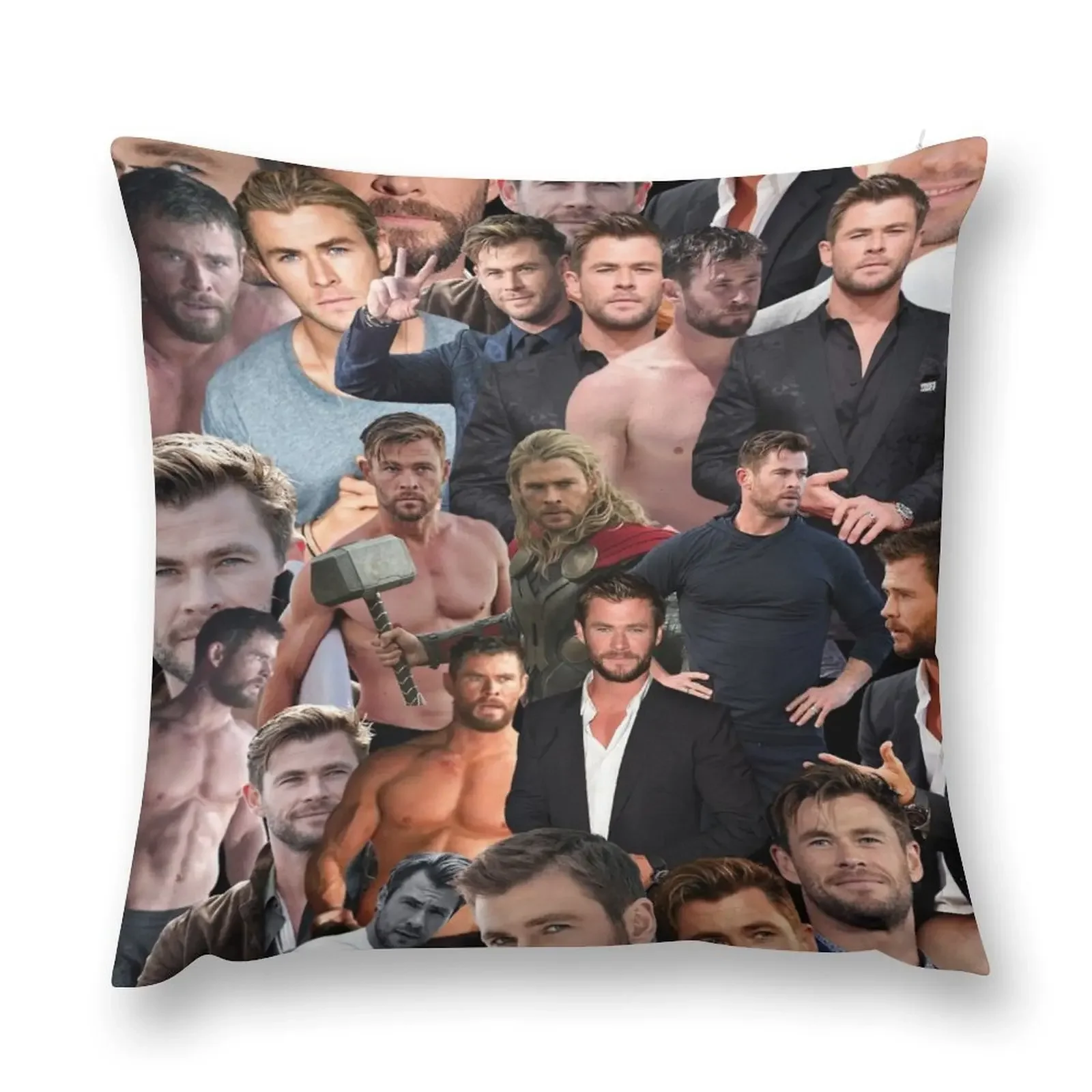 

chris hemsworth collage Throw Pillow pillows decor home Couch Pillows luxury decor pillowcases for sofa cushions pillow