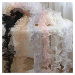 Creative Puff Floral Ribbon Border Bouquet, Snow Gauze Yarn Decoration, Gift Packaging Ribbons