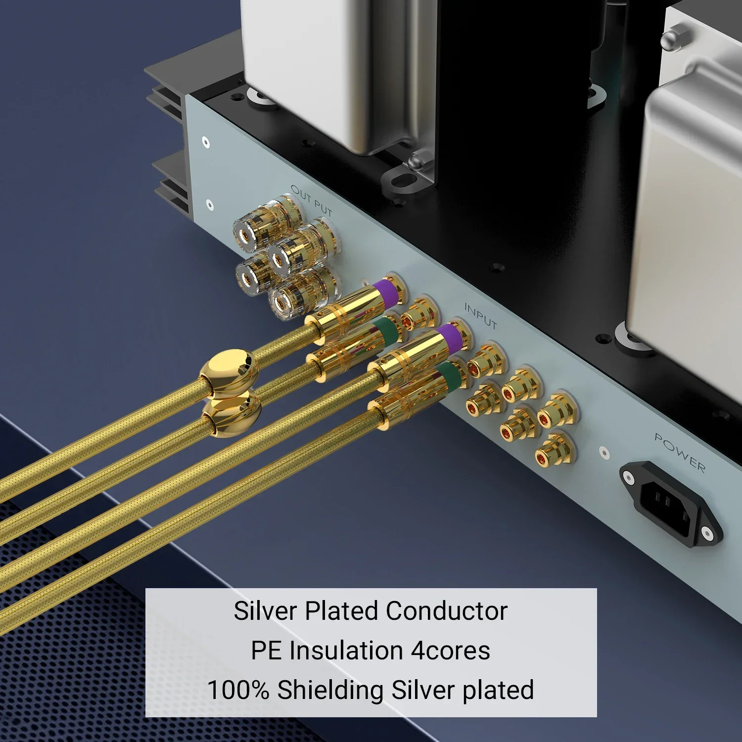 Par Audiocrast A71 cabo RCA estéreo banhado a prata de alto desempenho Premium Hi-Fi Audio 2rca para 2rca Interconenect