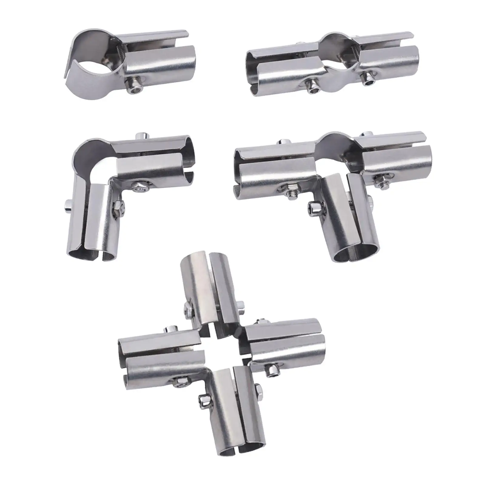 Stainless Steel Tube Connector Tube Clamp Joint for Shelf Frames Round Pipe Connection Drying Racks Greenhouses Containers