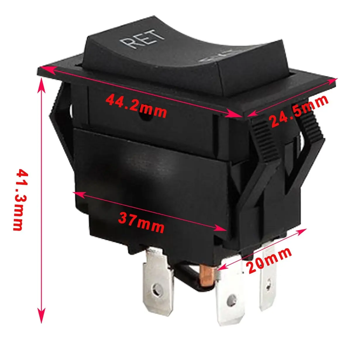 A20I Reverse Polarity Rocker Switch DC Motor Control RV Power Jack DPDT Momentary Switch Golf Cart for 5th Wheel Tongue