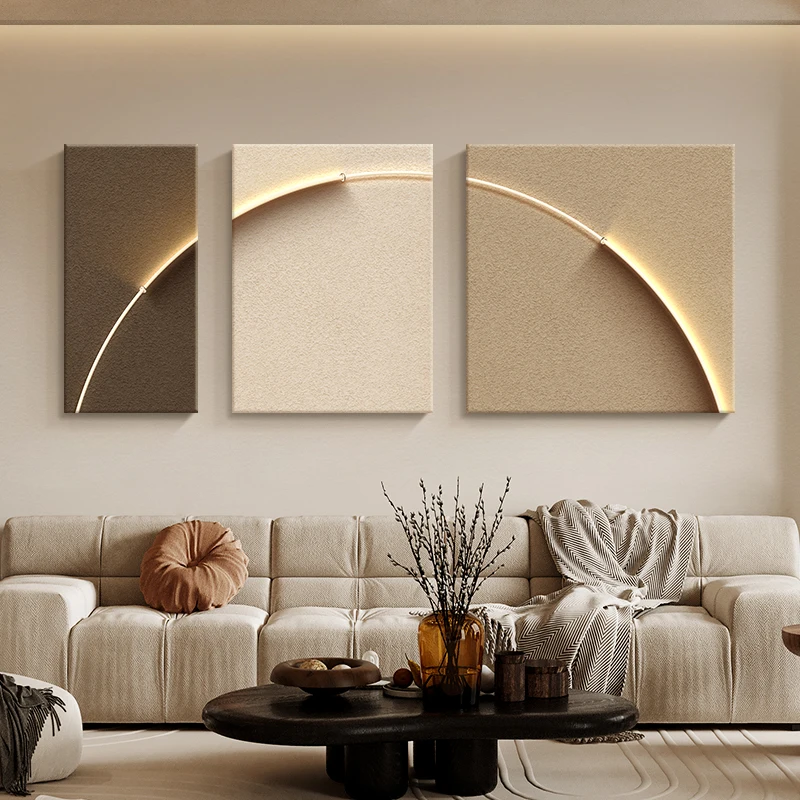 xx-Italian Minimalist Home Living Room LED Decoration Painting Bedroom Wall Sofa Background Wal Corridor Sandstone Mural Light