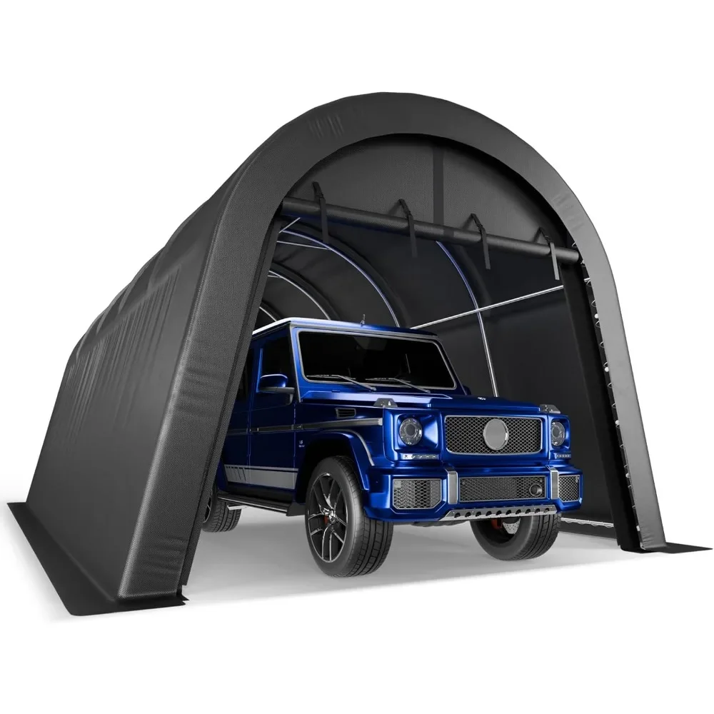 12x20ft Portable Garage,Heavy Duty Carport With All-Steel Metal Frame, Car Port For Automobiles