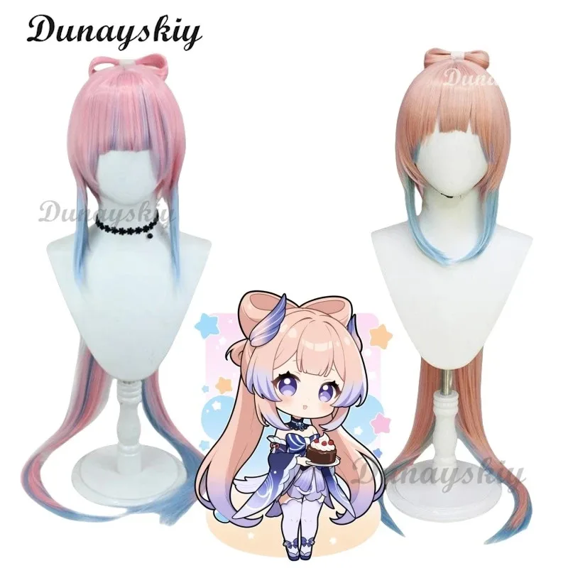 

Sangonomiya Kokomi Косплей Парик 120 см Длинные Розовые Смешанные Синие Парики Термостойкие Синтетические Волосы Хэллоуин Вечеринка