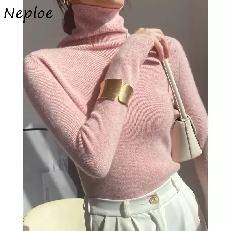 Neploe golf damski z długim rękawem Pull Femme Slim Jersey Mujer swetry jesienno-zimowa odzież damska sweter z dzianiny