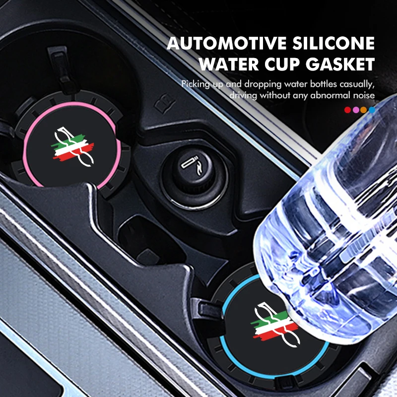 2Pcs Car Silicone Coaster Anti-Slip Water Cup Drink Mat For Fiat For 500 5CC 124 125 125 500 695