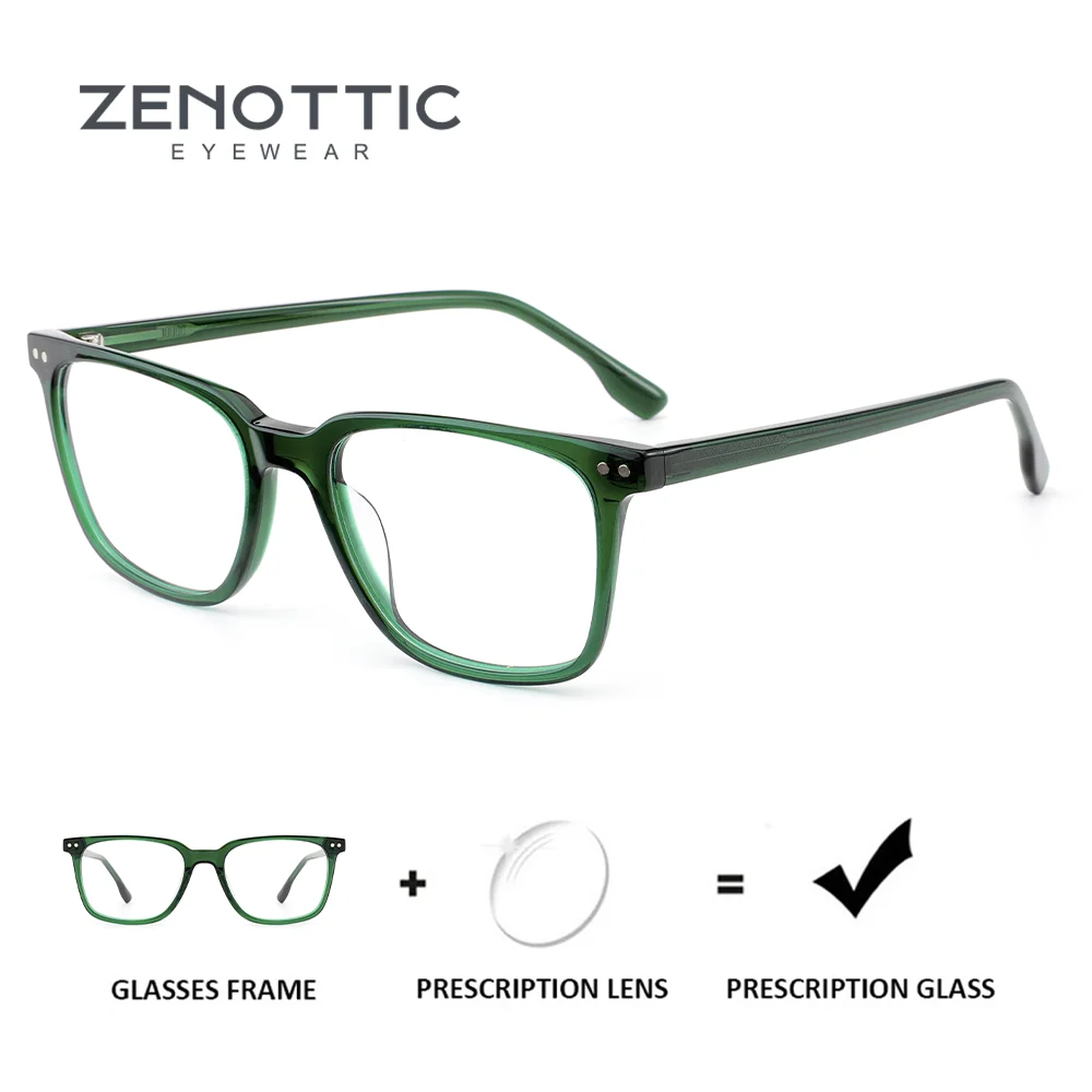 

ZENOTTIC модные ацетатные квадратные очки по рецепту для мужчин и женщин трендовые прогрессивные/фотохромные оптические очки