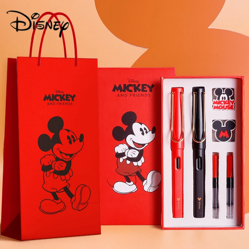 

Anime Disney Mickey Ink Pens Gift Box Frozen Marvel Kids Study Stationery Supplies Action Figure for Children Birthday Toy Gifts