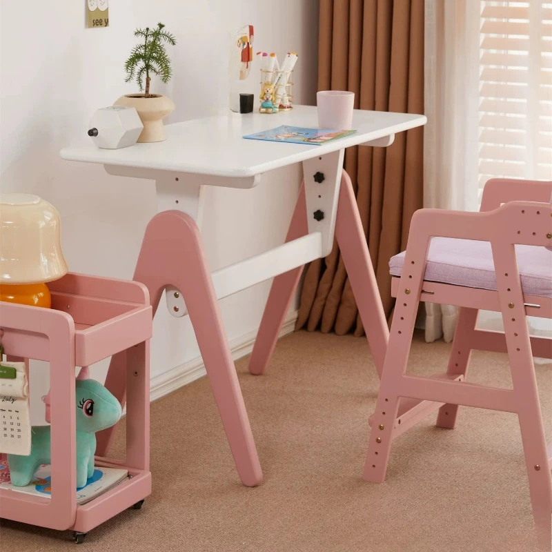 Solid wood liftable desk student study writing table home homework table study table