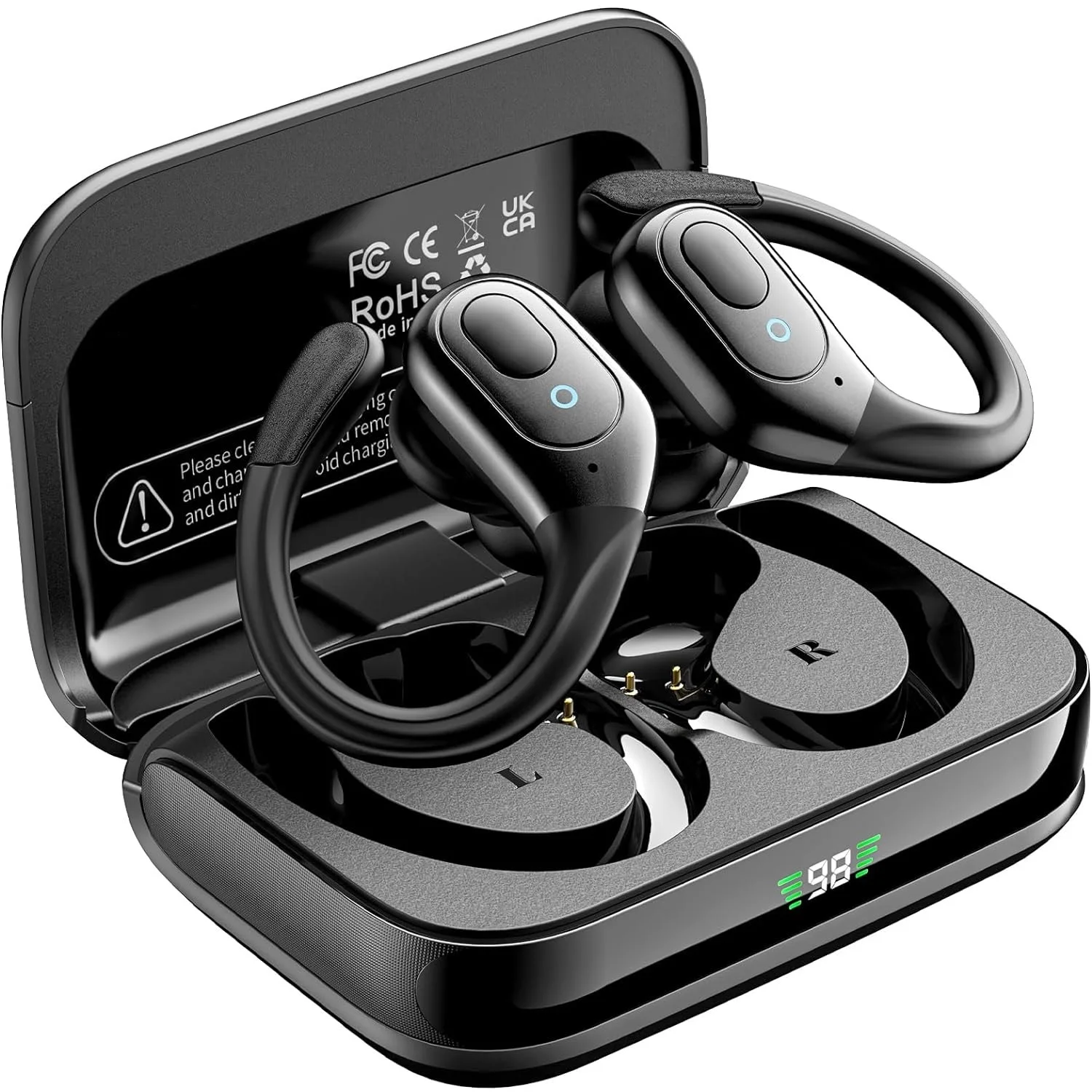 

New BX31 Bluetooth 5.3 Earphones True Wireless Headphones with Mic Noise Reduction Earhooks Waterproof Headset for Sports Gaming