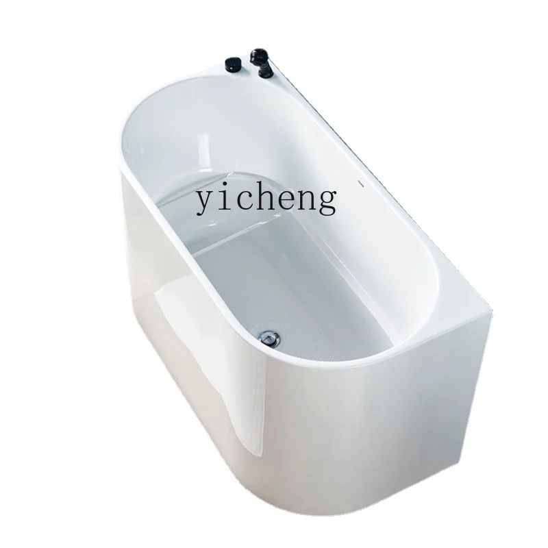 Xl Bathroom Deep Bubble Bathtub Semicircle Alec Mini Integrated Household Bathtub Small Apartment Sitting