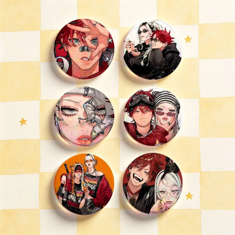 T-Tao A-Alma G-Gokurakugai  Badges Round Nijigen Otaku Culture IP peripheral products 58mm 44mm 32mm 75mm 25mm Mini