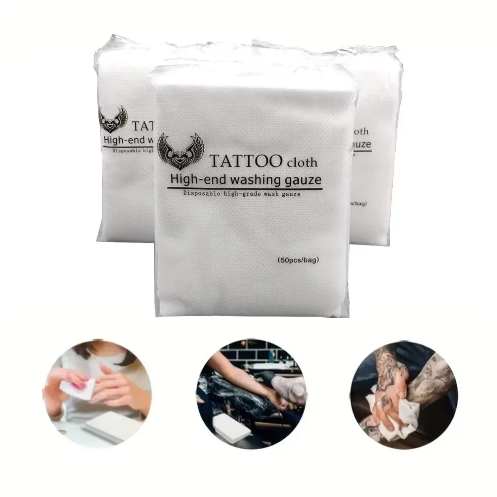 50Pcs/Bag Non-woven Fabric Disposable Wipe Disposable Suppliesets Body Art Tissue Cleaning Tool Permanent Makeup Wipe Studio