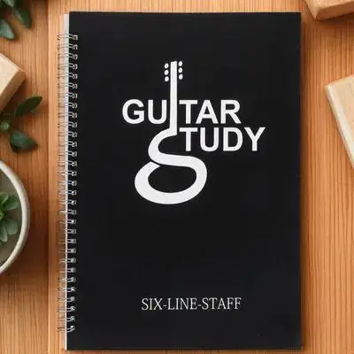 

6pcs A4 Guitar Sheet Music Book Coil Bound Music Manuscript Paper Notebook for Bass Tablature Practice Chord Learning PP